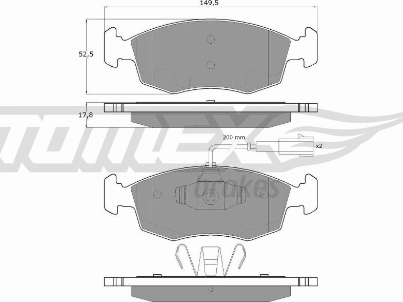 TOMEX brakes TX 16-88 - Kit pastiglie freno, Freno a disco autozon.pro