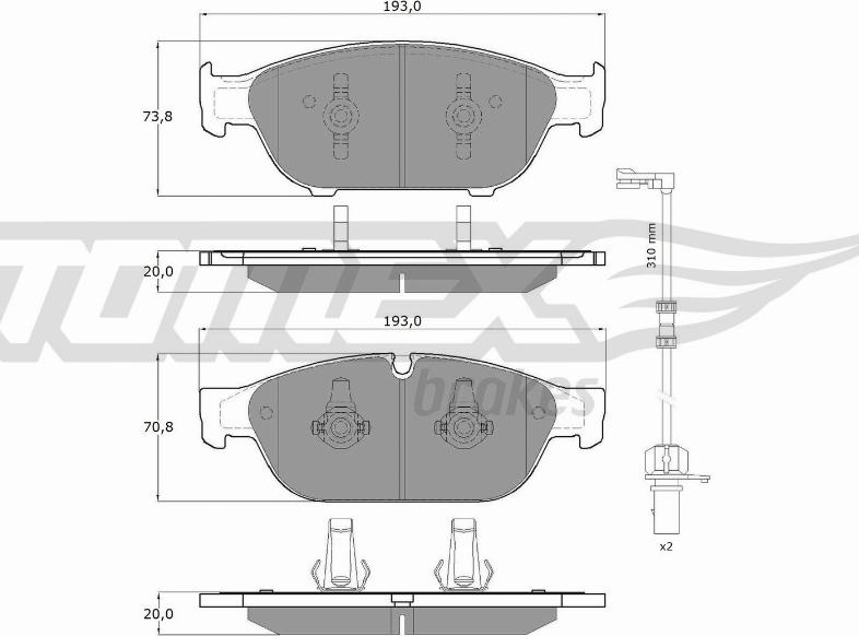 TOMEX brakes TX 16-83 - Kit pastiglie freno, Freno a disco autozon.pro