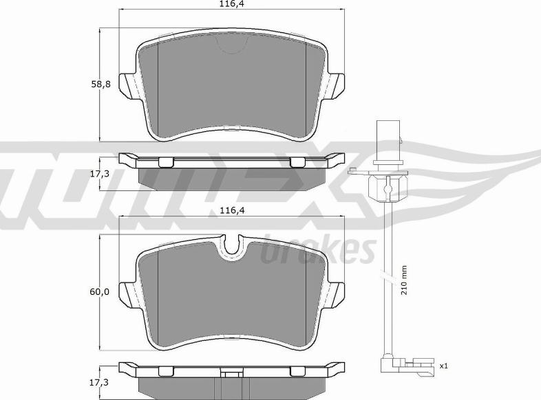 TOMEX brakes TX 16-82 - Kit pastiglie freno, Freno a disco autozon.pro