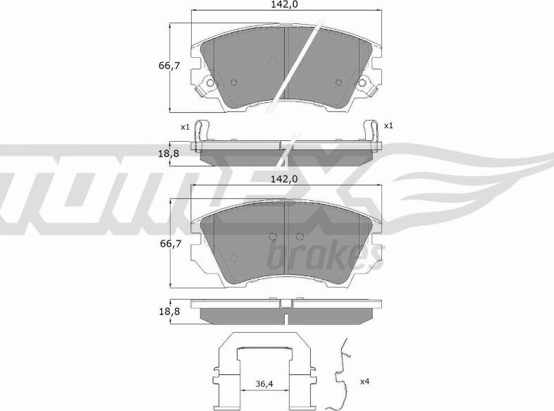 TOMEX brakes TX 16-34 - Kit pastiglie freno, Freno a disco autozon.pro