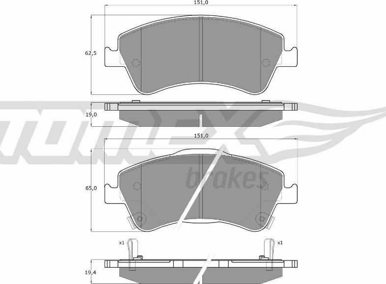 TOMEX brakes TX 16-30 - Kit pastiglie freno, Freno a disco autozon.pro