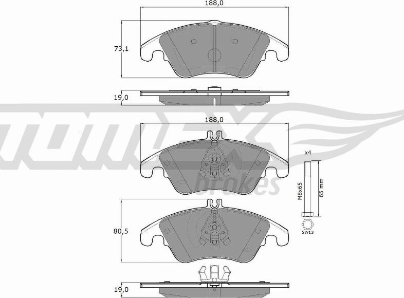 TOMEX brakes TX 16-31 - Kit pastiglie freno, Freno a disco autozon.pro