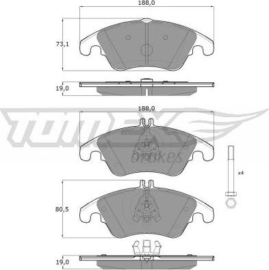 TOMEX brakes TX 16-31 - Kit pastiglie freno, Freno a disco autozon.pro