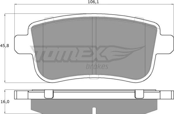 TOMEX brakes TX 16-38 - Kit pastiglie freno, Freno a disco autozon.pro