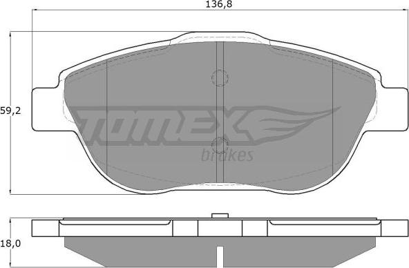 TOMEX brakes TX 16-25 - Kit pastiglie freno, Freno a disco autozon.pro