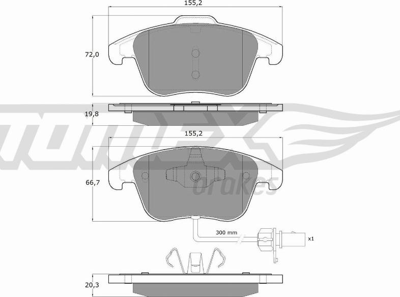 TOMEX brakes TX 16-75 - Kit pastiglie freno, Freno a disco autozon.pro