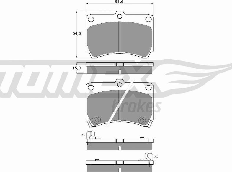 TOMEX brakes TX 10-91 - Kit pastiglie freno, Freno a disco autozon.pro