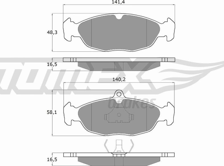 TOMEX brakes TX 10-49 - Kit pastiglie freno, Freno a disco autozon.pro