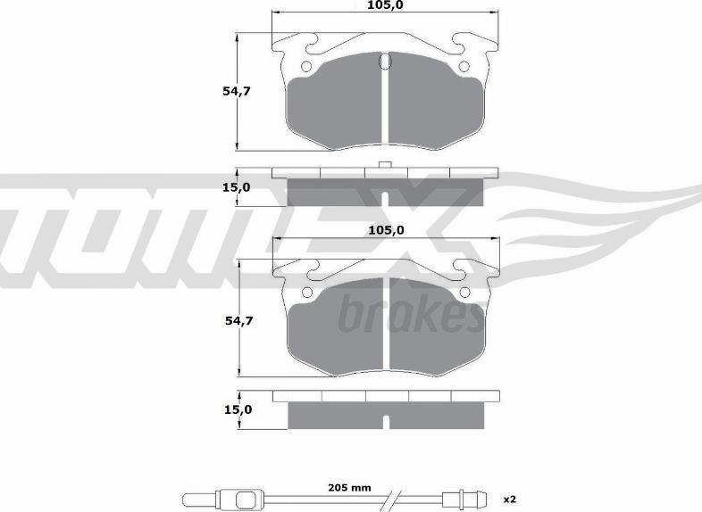 TOMEX brakes TX 10-512 - Kit pastiglie freno, Freno a disco autozon.pro