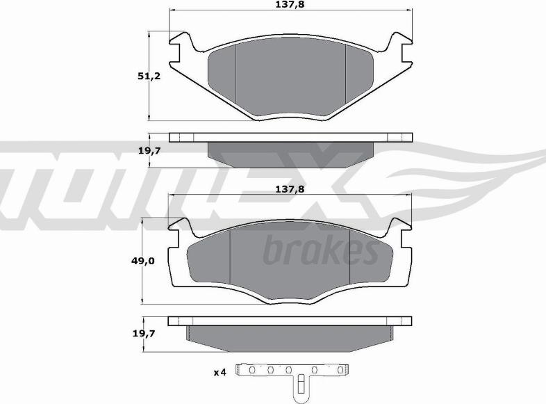 TOMEX brakes TX 10-53 - Kit pastiglie freno, Freno a disco autozon.pro