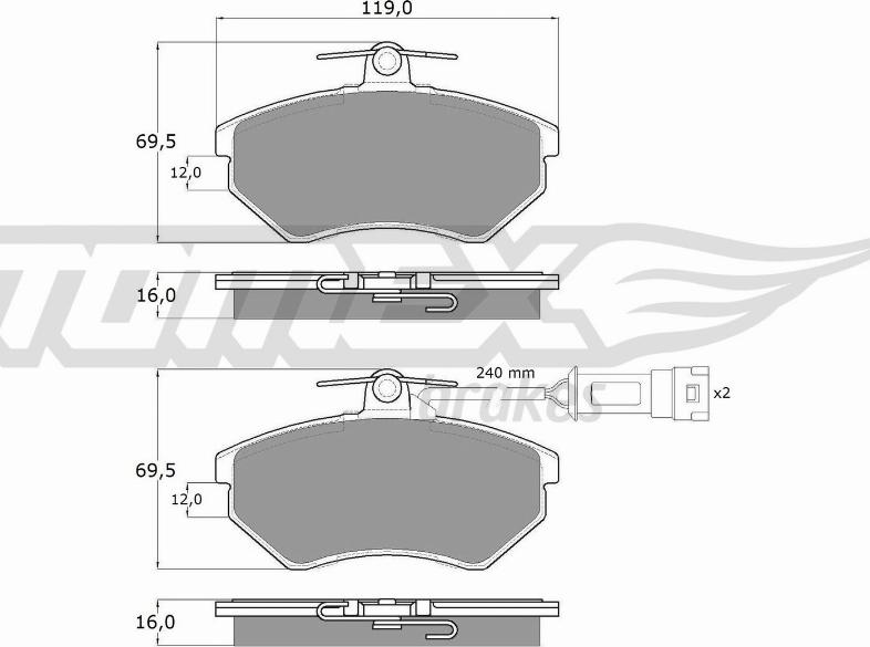 TOMEX brakes TX 10-631 - Kit pastiglie freno, Freno a disco autozon.pro