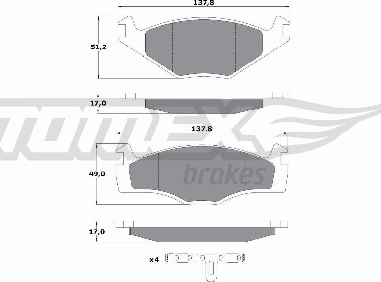 TOMEX brakes TX 10-141 - Kit pastiglie freno, Freno a disco autozon.pro