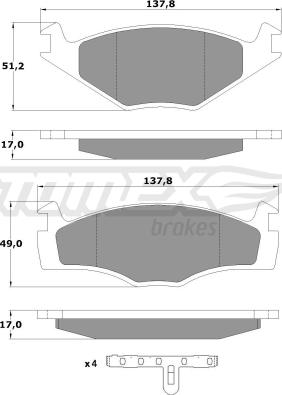 TOMEX brakes TX 10-141 - Kit pastiglie freno, Freno a disco autozon.pro