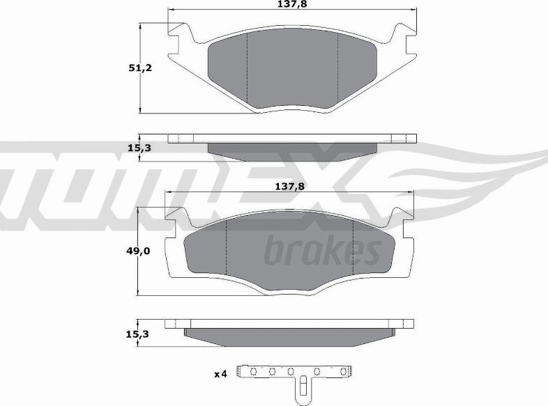 TOMEX brakes TX 10-14 - Kit pastiglie freno, Freno a disco autozon.pro