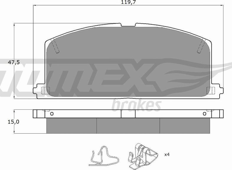 TOMEX brakes TX 10-17 - Kit pastiglie freno, Freno a disco autozon.pro