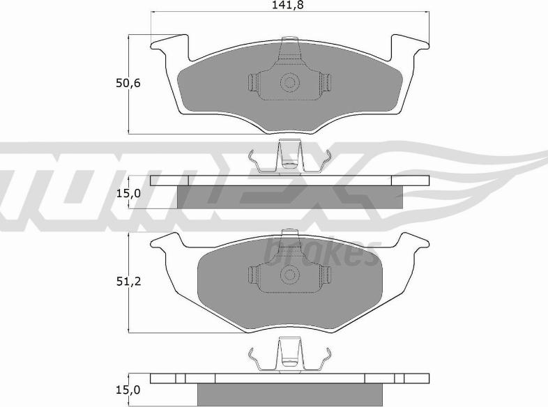 TOMEX brakes TX 10-851 - Kit pastiglie freno, Freno a disco autozon.pro