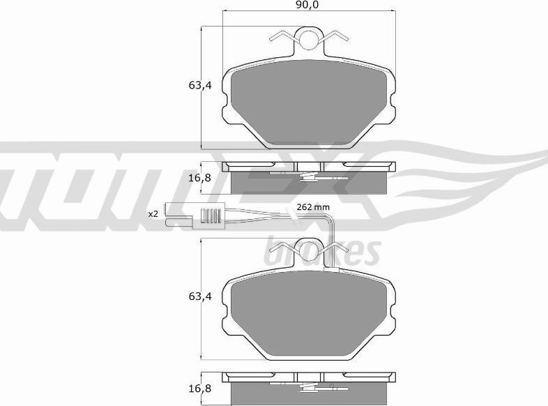 TOMEX brakes TX 10-391 - Kit pastiglie freno, Freno a disco autozon.pro