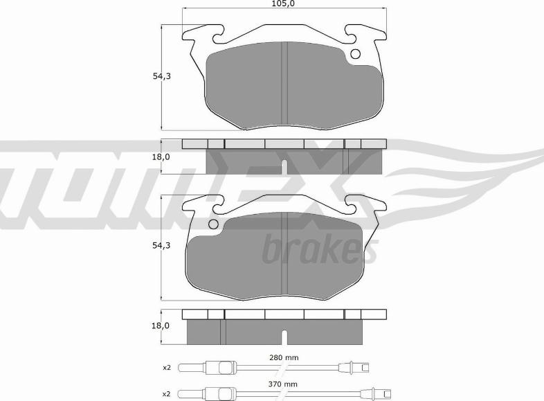 TOMEX brakes TX 10-341 - Kit pastiglie freno, Freno a disco autozon.pro