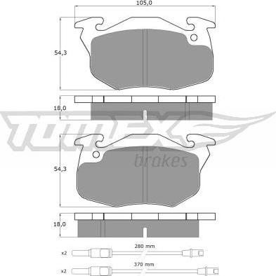 TOMEX brakes TX 10-341 - Kit pastiglie freno, Freno a disco autozon.pro