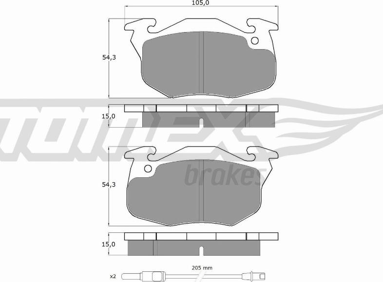 TOMEX brakes TX 10-342 - Kit pastiglie freno, Freno a disco autozon.pro