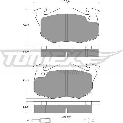 TOMEX brakes TX 10-34 - Kit pastiglie freno, Freno a disco autozon.pro