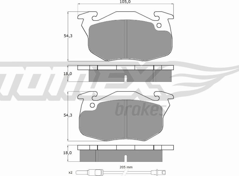 TOMEX brakes TX 10-34 - Kit pastiglie freno, Freno a disco autozon.pro