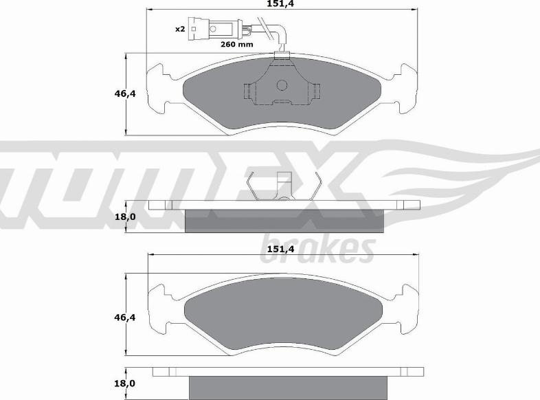 TOMEX brakes TX 10-281 - Kit pastiglie freno, Freno a disco autozon.pro