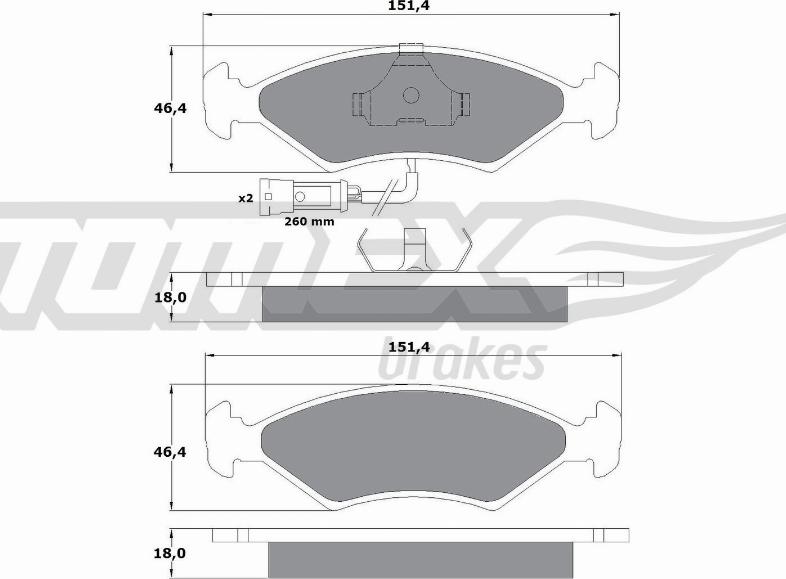 TOMEX brakes TX 10-282 - Kit pastiglie freno, Freno a disco autozon.pro