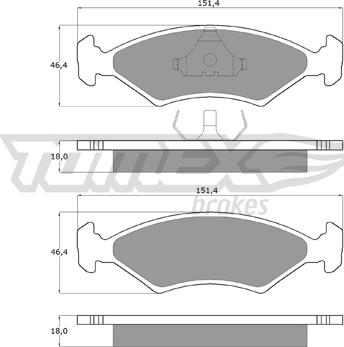 TOMEX brakes TX 10-28 - Kit pastiglie freno, Freno a disco autozon.pro