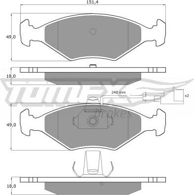 TOMEX brakes TX 10-794 - Kit pastiglie freno, Freno a disco autozon.pro