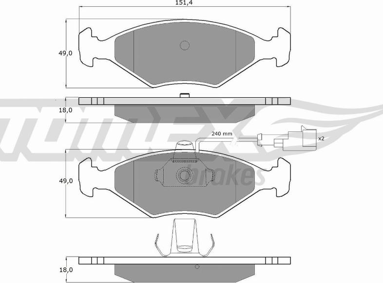 TOMEX brakes TX 10-794 - Kit pastiglie freno, Freno a disco autozon.pro