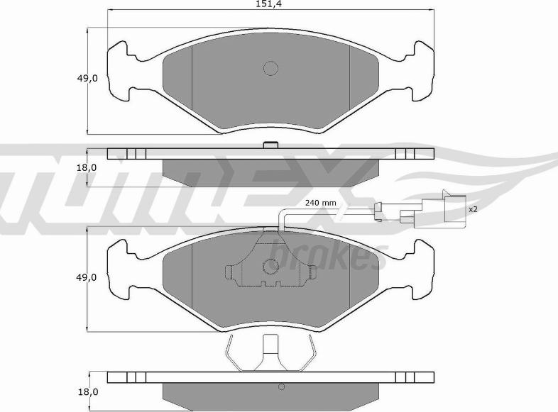 TOMEX brakes TX 10-791 - Kit pastiglie freno, Freno a disco autozon.pro