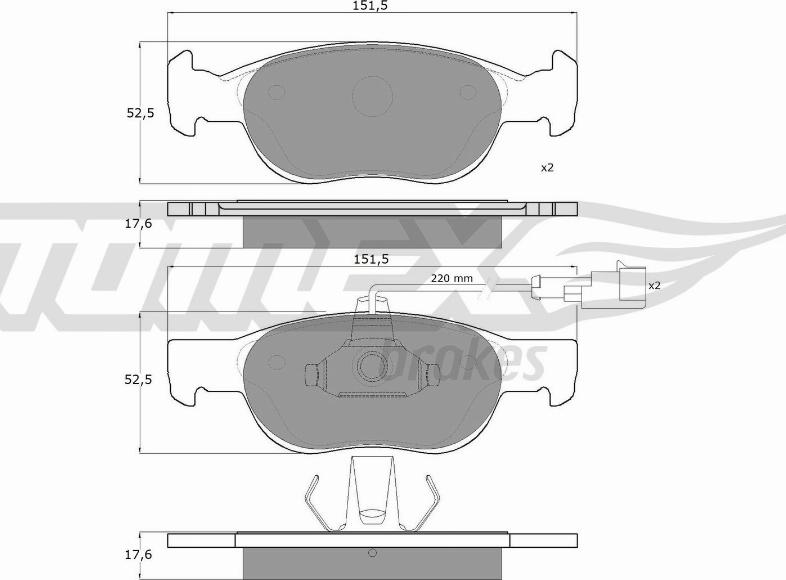 TOMEX brakes TX 10-711 - Kit pastiglie freno, Freno a disco autozon.pro