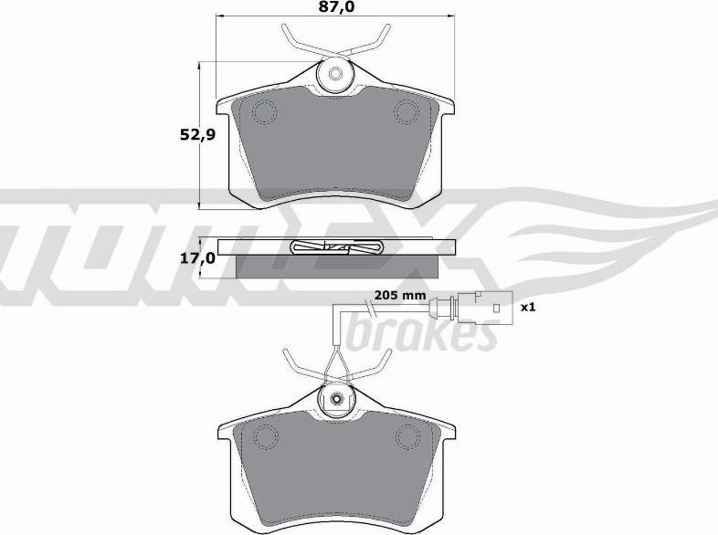 TOMEX brakes TX 10-782 - Kit pastiglie freno, Freno a disco autozon.pro