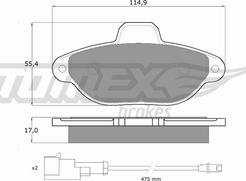 TOMEX brakes TX 10-721 - Kit pastiglie freno, Freno a disco autozon.pro