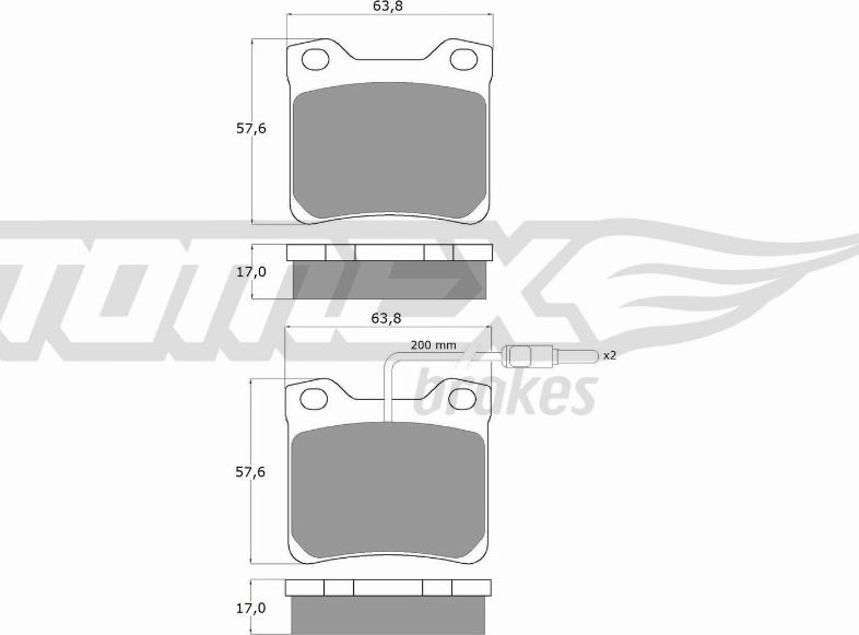 TOMEX brakes TX 11-95 - Kit pastiglie freno, Freno a disco autozon.pro