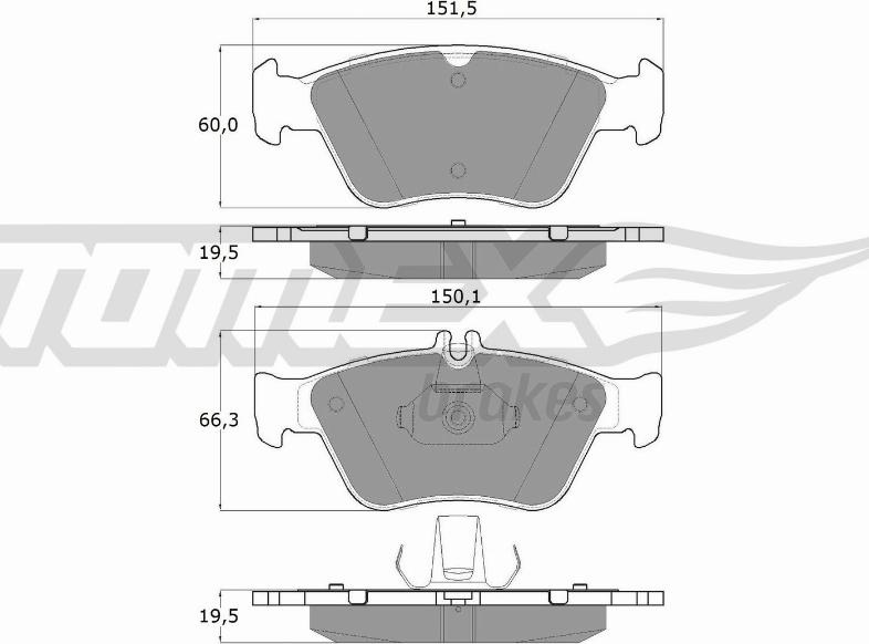 TOMEX brakes TX 11-47 - Kit pastiglie freno, Freno a disco autozon.pro