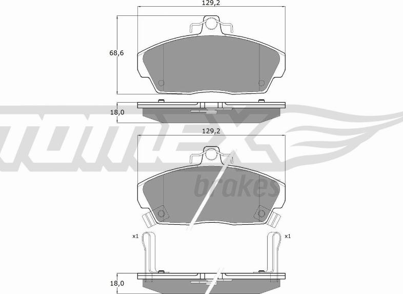 TOMEX brakes TX 11-51 - Kit pastiglie freno, Freno a disco autozon.pro