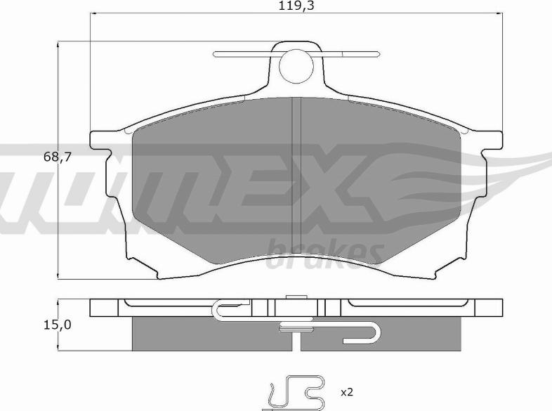 TOMEX brakes TX 11-53 - Kit pastiglie freno, Freno a disco autozon.pro