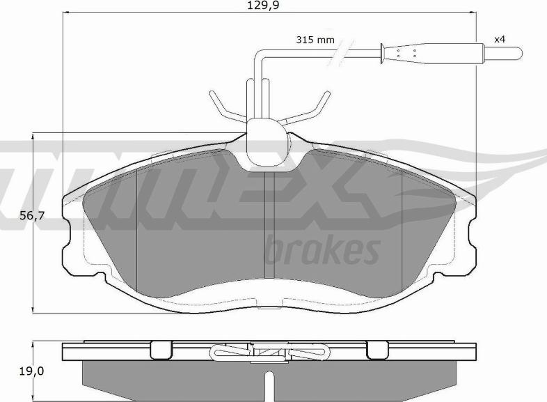 TOMEX brakes TX 11-62 - Kit pastiglie freno, Freno a disco autozon.pro