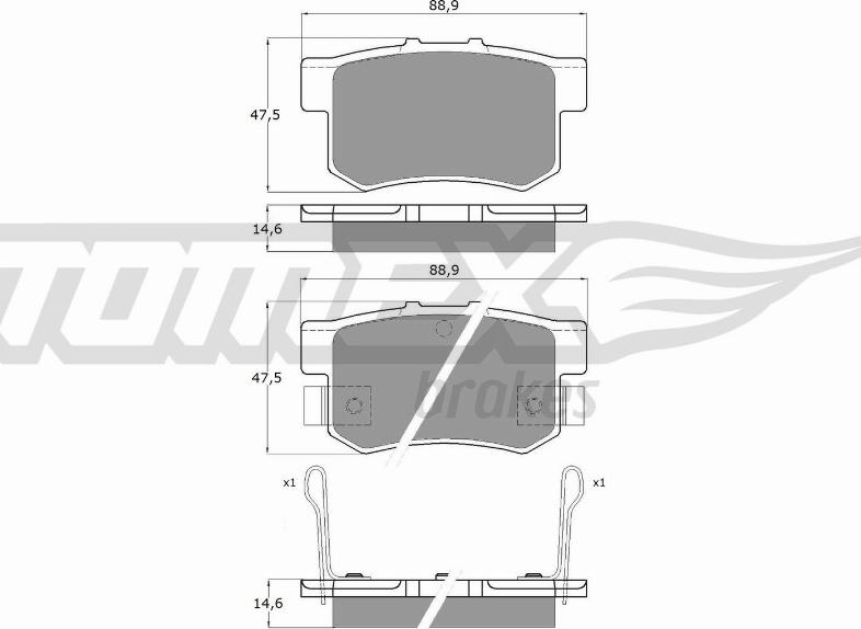 TOMEX brakes TX 11-00 - Kit pastiglie freno, Freno a disco autozon.pro