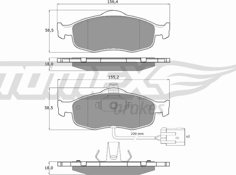 TOMEX brakes TX 11-191 - Kit pastiglie freno, Freno a disco autozon.pro