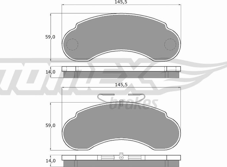 TOMEX brakes TX 11-14 - Kit pastiglie freno, Freno a disco autozon.pro