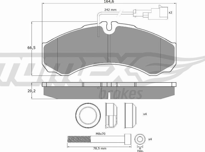 TOMEX brakes TX 11-112 - Kit pastiglie freno, Freno a disco autozon.pro