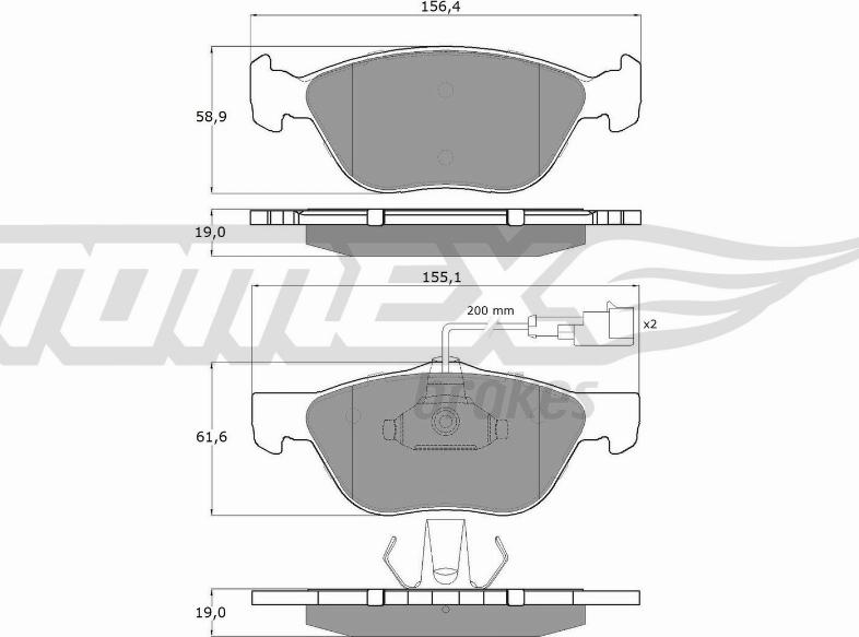 TOMEX brakes TX 11-84 - Kit pastiglie freno, Freno a disco autozon.pro