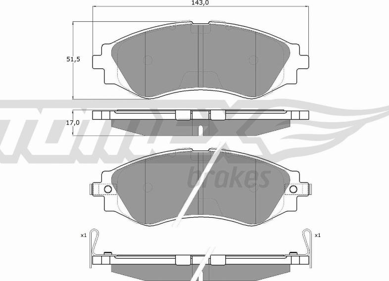 TOMEX brakes TX 11-80 - Kit pastiglie freno, Freno a disco autozon.pro