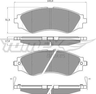 TOMEX brakes TX 11-80 - Kit pastiglie freno, Freno a disco autozon.pro