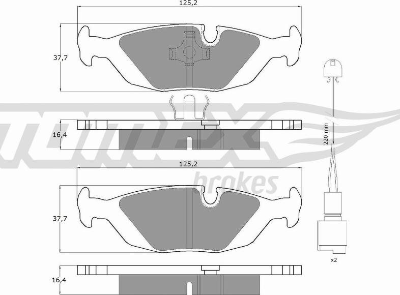 TOMEX brakes TX 11-301 - Kit pastiglie freno, Freno a disco autozon.pro