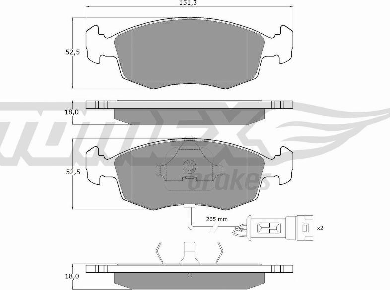 TOMEX brakes TX 11-33 - Kit pastiglie freno, Freno a disco autozon.pro