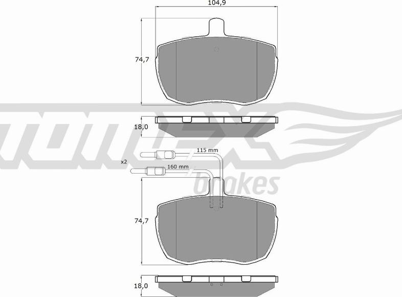 TOMEX brakes TX 11-22 - Kit pastiglie freno, Freno a disco autozon.pro